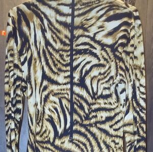 Bengal Tiger Leopard Cheetah Pattern Maxi Dress With Zipper In Back Sz Xl